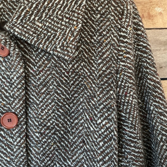 Vintage Ansich Women's 8-10? Brown Tweed Coat Korea Old Money Classic Preppy Y2K - Picture 2 of 10